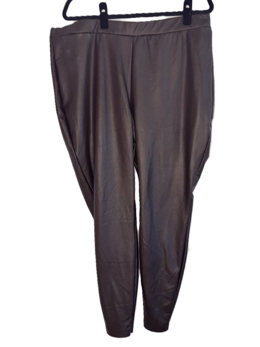 ELOQUII, SIZE 20, BROWN FAUX LEATHER LEGGINGS